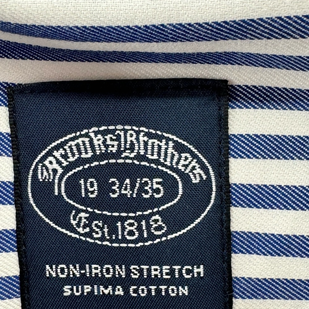 Brook Brothers Striped Long Sleeve Button Down Shirt Size 19 34/35 - Picture 7 of 10